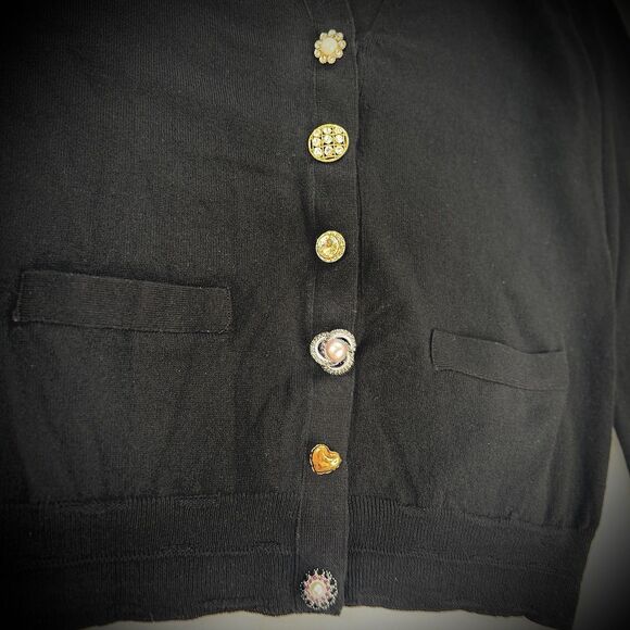 MARC JACOBS The Jewelled Button Cardigan Black SIZE XS Wool Cashmere Sweater - Picture 10 of 16
